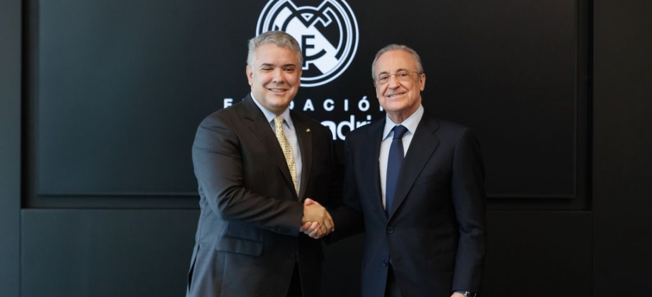 Presidente Duque se reunió con Florentino Pérez y Fundación Real Madrid y asistió a la firma de una carta 