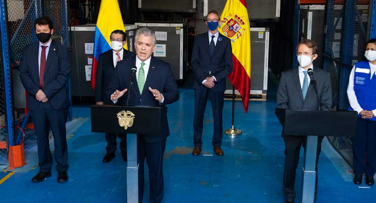 España apoya a Colombia con más de un millón de vacunas contra el COVID-19
