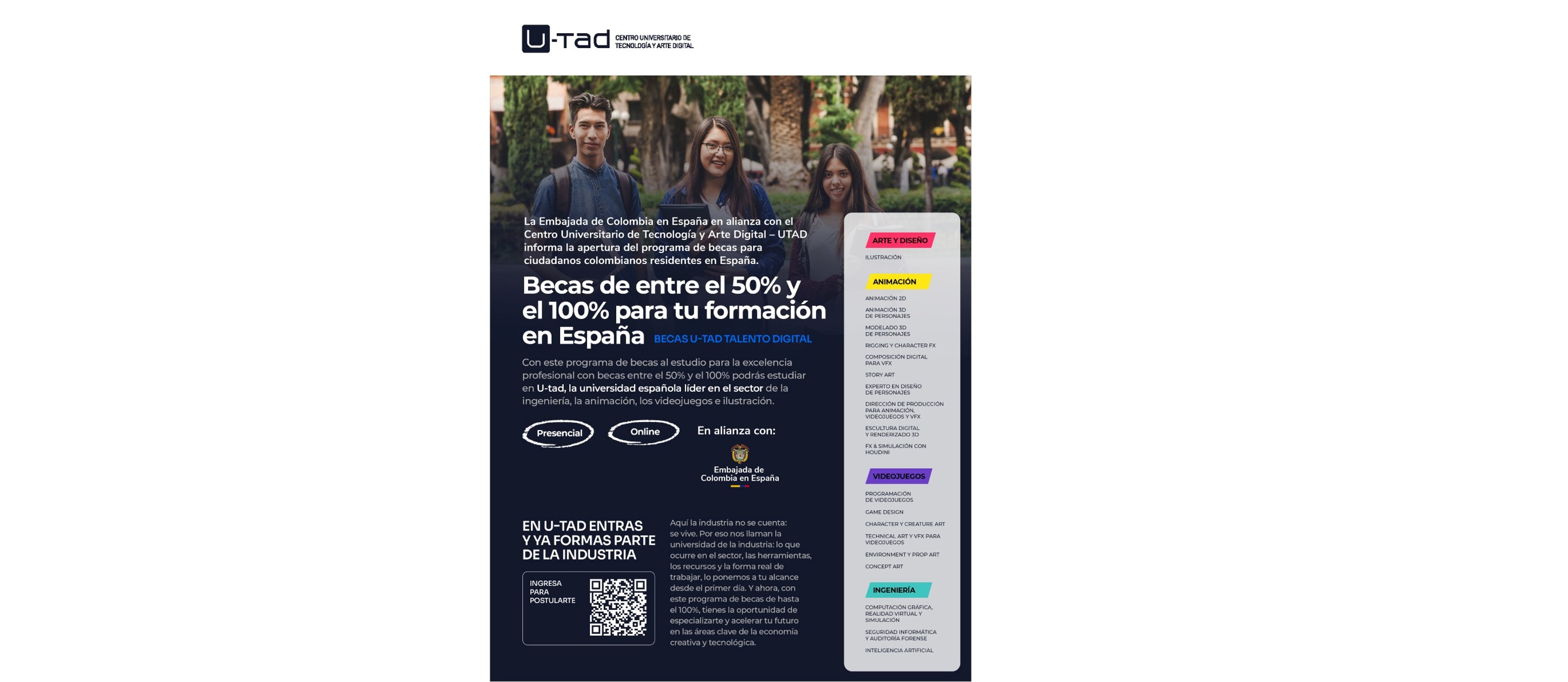 Becas Excelencia Colombia – U-tad Talento Digital