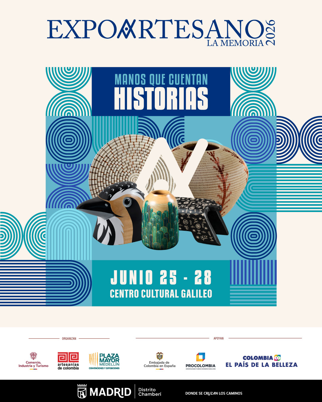 Expoartesano Madrid regresa del 25 al 28 de junio de 2026 con una edición que traerá artesanos directamente desde Colombia