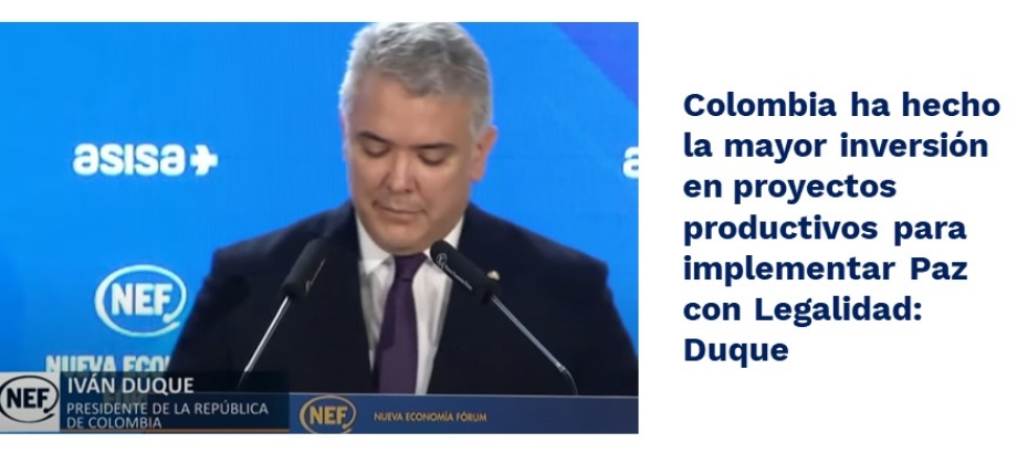 Colombia ha hecho la mayor inversión en proyectos productivos para implementar Paz con Legalidad