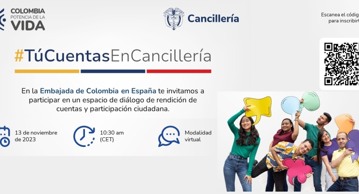 La Embajada de Colombia en España invita a la Rendición de Cuentas el 13 de noviembre de 2023