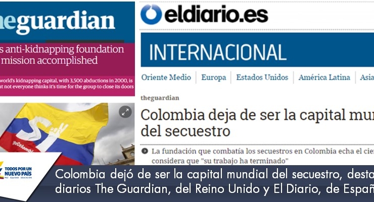 Colombia dejó de ser la capital mundial del secuestro, destacaron diarios The Guardian, del Reino Unido y El Diario, de España